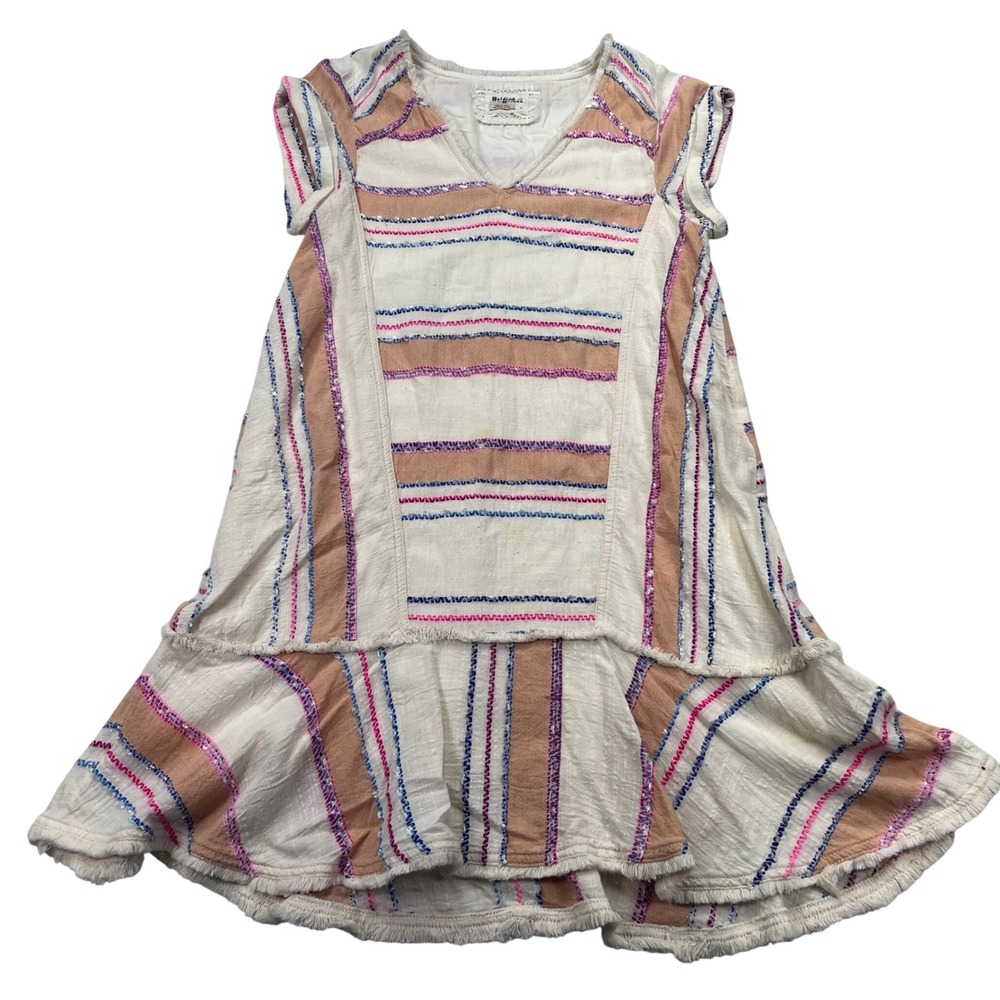 Anthropologie Holding Horses Elira Striped Embroidered Gauze Boho Dress Size S